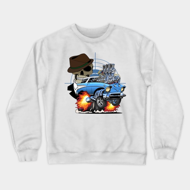 1957 Chevy Nomad Hot Rod Gangster Car Crewneck Sweatshirt by Wilcox PhotoArt